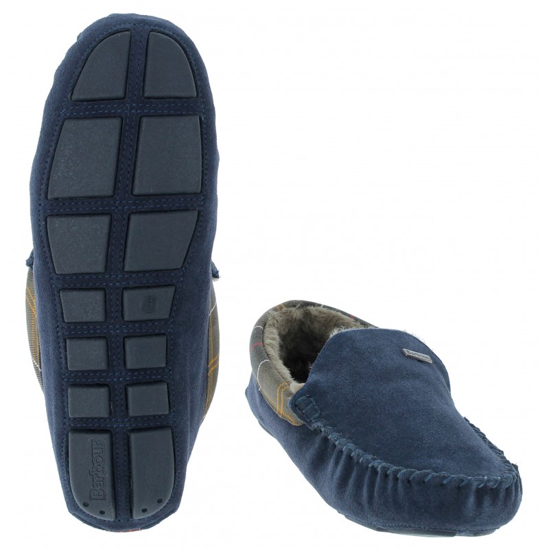 Barbour monty navy online slippers